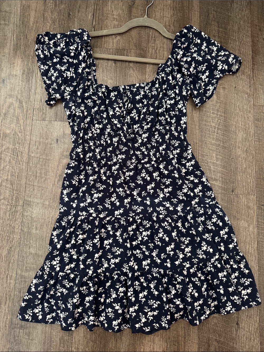 Hollister Navy Blue Floral Print Dress